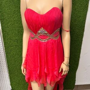 Elegant Pink Strapless Dress